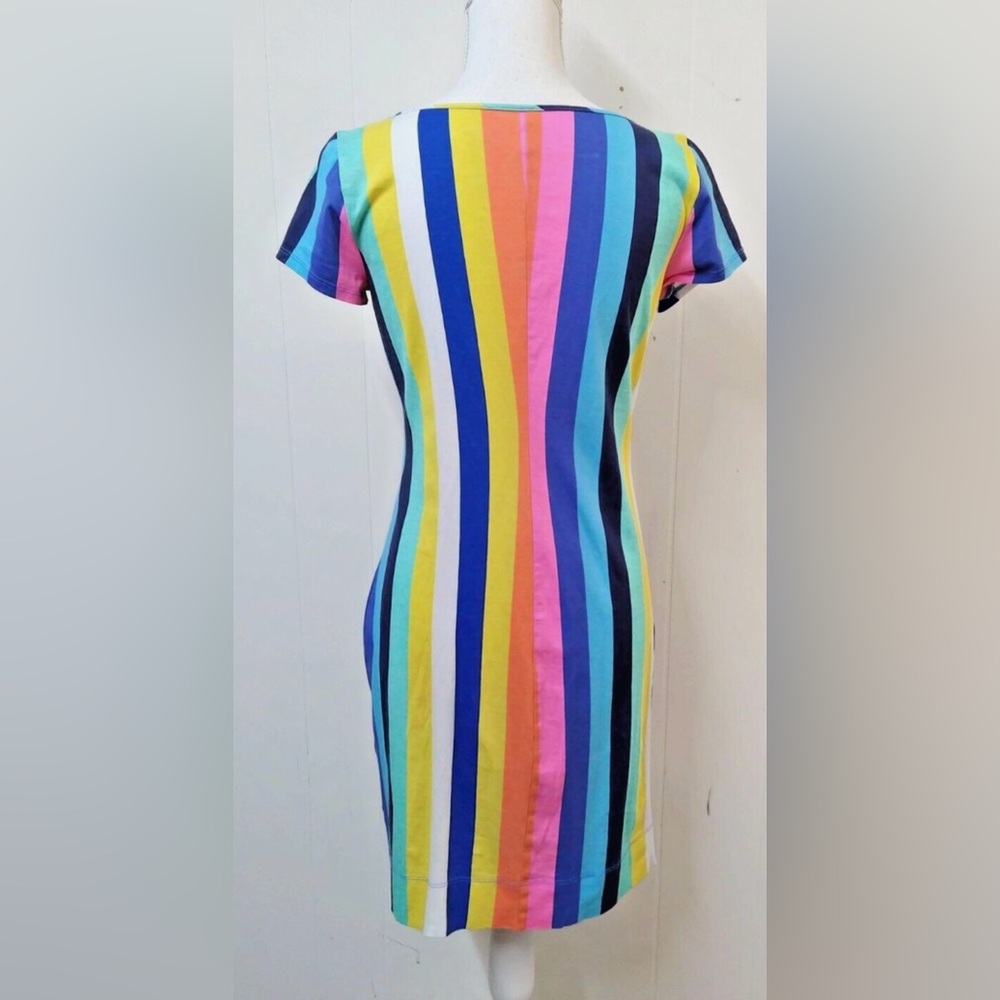 Lilly Pulitzer WM Small Vertical Stripe Pima Cotton Sheath Dress Short Sleeve